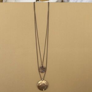 Elegant Gold Double Pendant Necklace